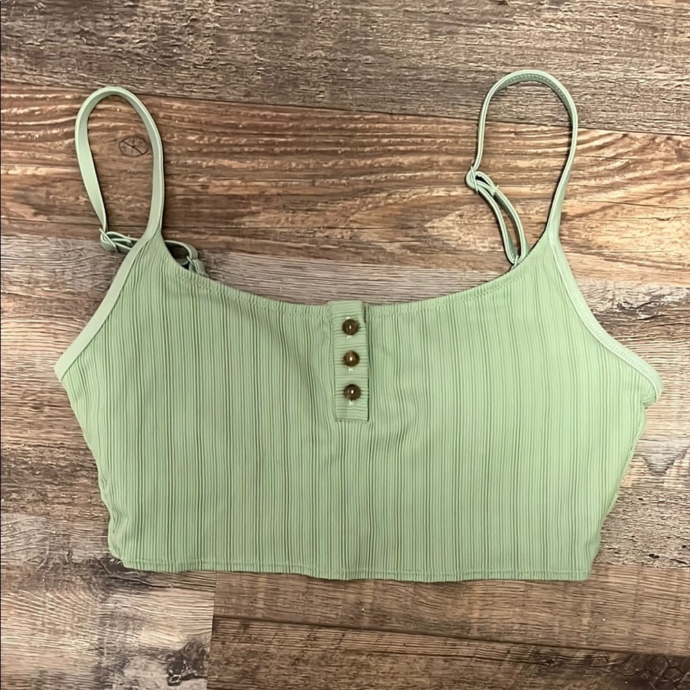 Aerie Ribbed Longline Scoop Bikini Top